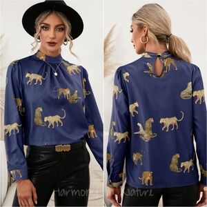 Savannah Chic Puff Sleeve Top - Blue